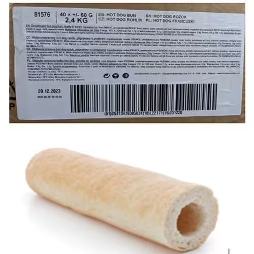 Mrazený Rožok Hot Dog 40x60g Vandemoortele