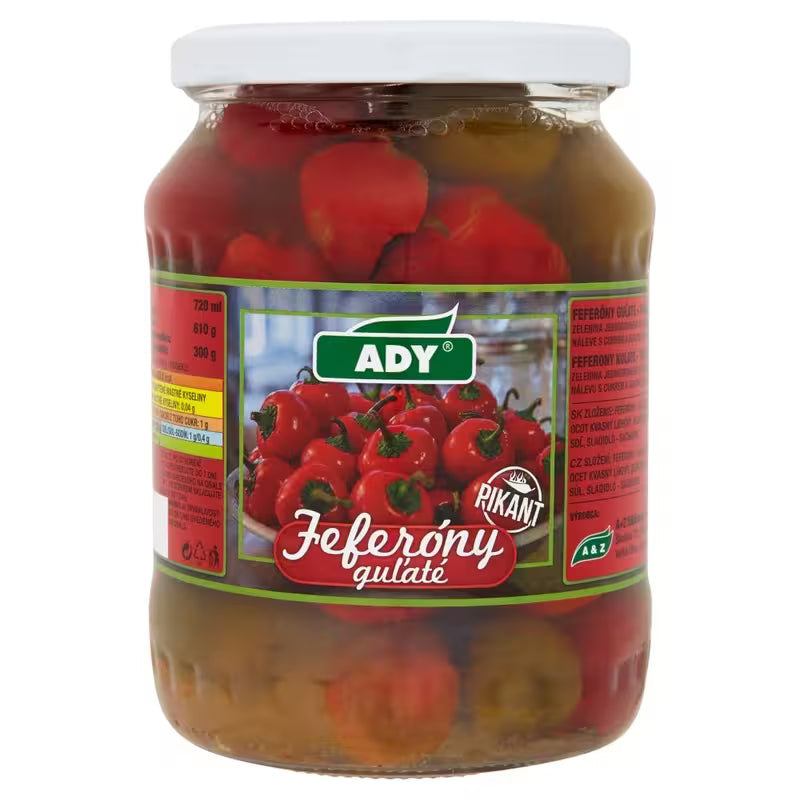 Feferóny guľaté sterilizované 720ml (610g) Ady