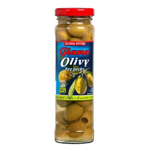 Olivy zelené celé bez kôstky 140g Giana