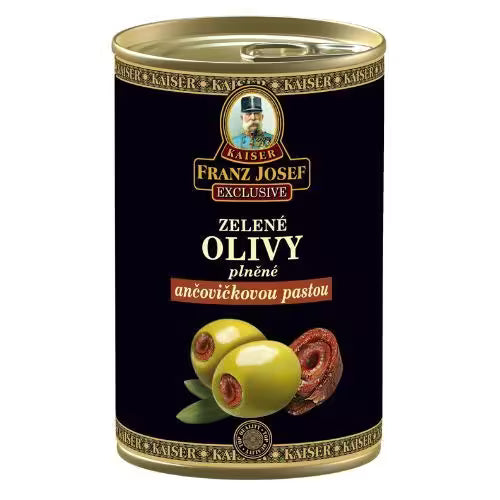Olivy zelené s ančovičkami 300g Franz Josef