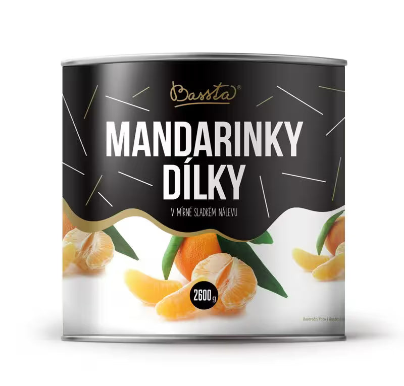 Kompót Mandarínky lúpané 2600g Bassta