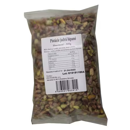 Pistácie jadrá lúpané 500g Encinger