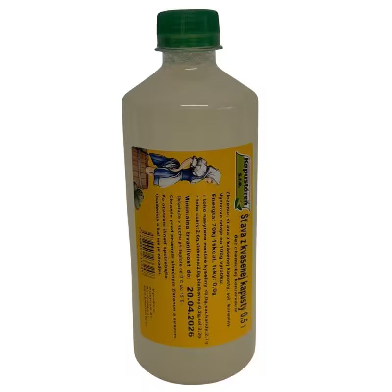 Šťava z kvasenej kapusty bielej 500ml Kapustáreň