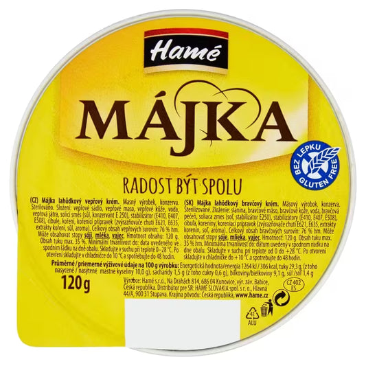 Paštéta Májka Lahôdkový bravčový krém Hamé 120g