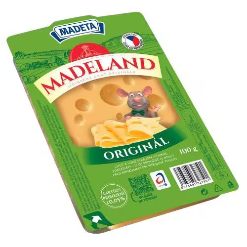 Syr Madeland 45% plátky 100g Madeta