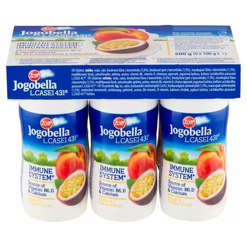 Jogurtový nápoj Jogobella Broskyňa Mar. 6x100g Zott VÝPREDAJ