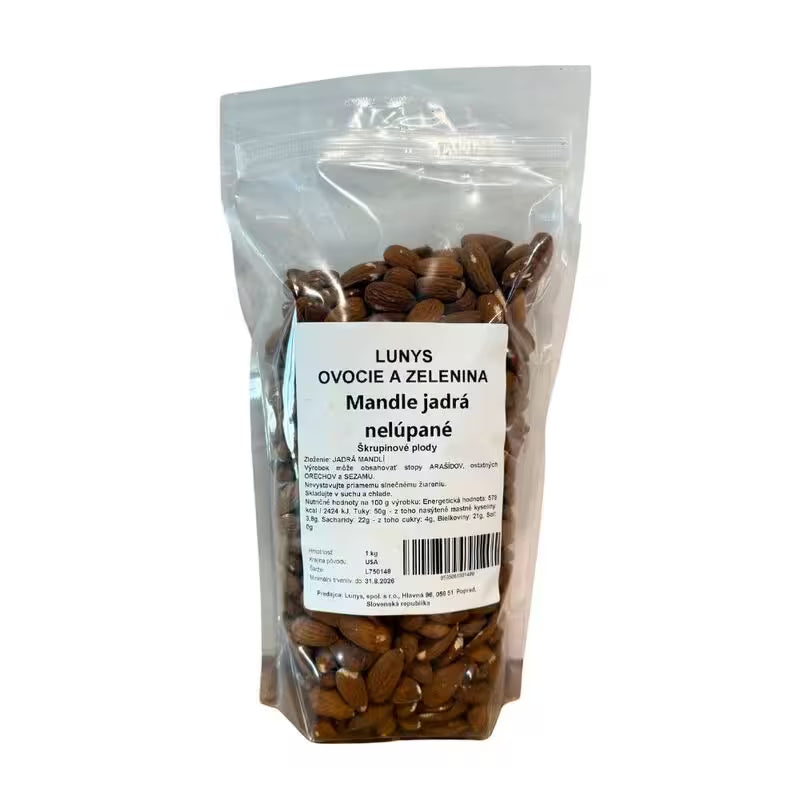 Mandle jadrá natural 1kg Lunys