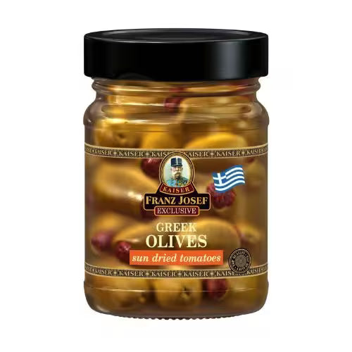 Olivy zelené so suš. paradajkami 250g Franz Josef